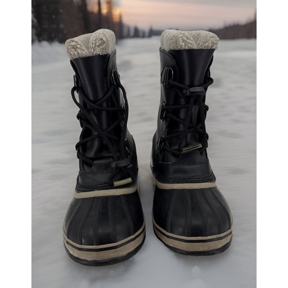 Sorel‎ Women's  Waterproof Leather Duck Boots US Size 5 Drawstring Laces 10"